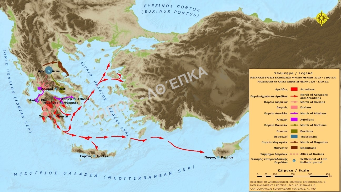 The expansion of Greek tribes in prehistoric times